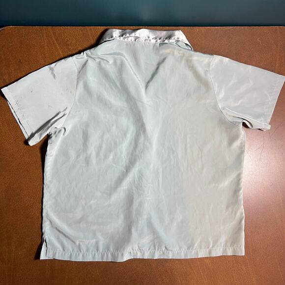 Vintage Y2K Victoria's Secret Small Mint Green Satin Sleep Shirt Shorts Set 2000 - Picture 9 of 12